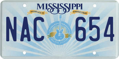 MS license plate NAC654