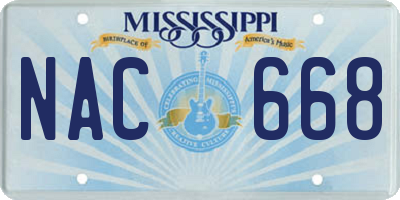 MS license plate NAC668