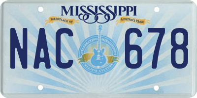 MS license plate NAC678