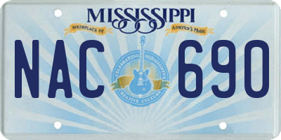 MS license plate NAC690