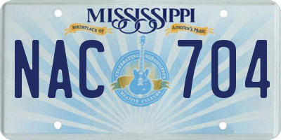 MS license plate NAC704