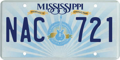 MS license plate NAC721