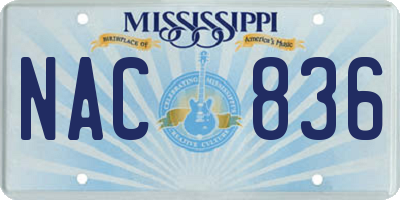 MS license plate NAC836