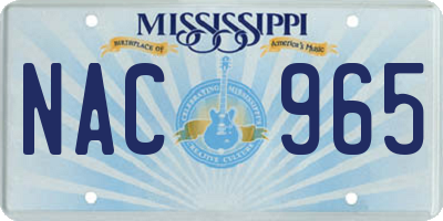 MS license plate NAC965