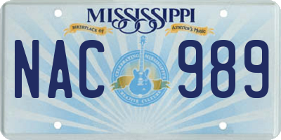 MS license plate NAC989