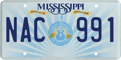 MS license plate NAC991
