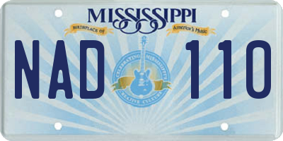 MS license plate NAD110