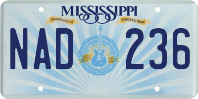 MS license plate NAD236