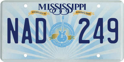 MS license plate NAD249