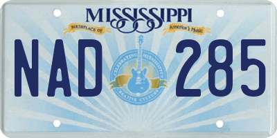 MS license plate NAD285