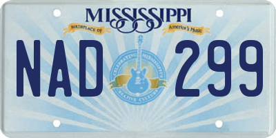 MS license plate NAD299