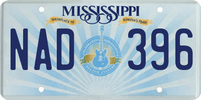 MS license plate NAD396
