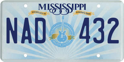 MS license plate NAD432