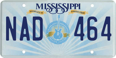 MS license plate NAD464