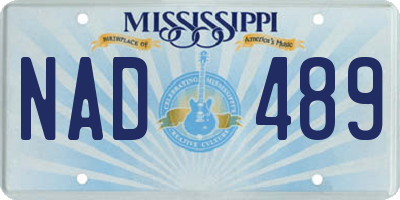 MS license plate NAD489