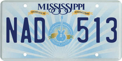 MS license plate NAD513