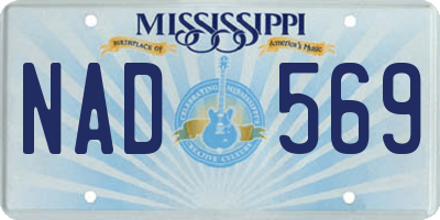 MS license plate NAD569