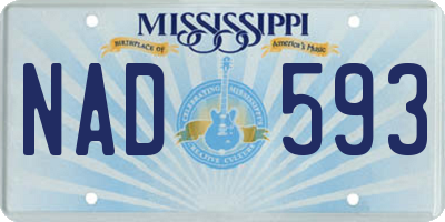 MS license plate NAD593