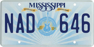 MS license plate NAD646