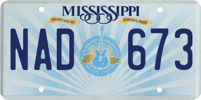 MS license plate NAD673