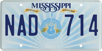 MS license plate NAD714