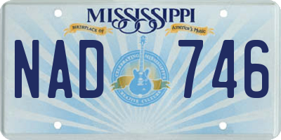 MS license plate NAD746