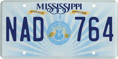MS license plate NAD764