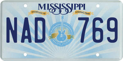 MS license plate NAD769