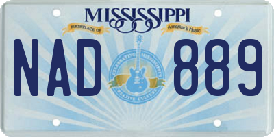 MS license plate NAD889