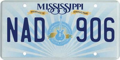 MS license plate NAD906