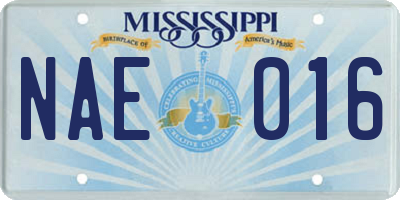 MS license plate NAE016