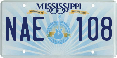 MS license plate NAE108