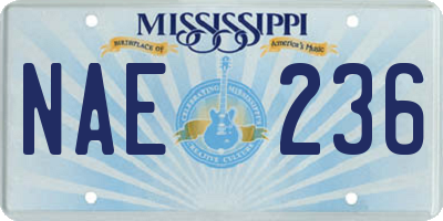 MS license plate NAE236