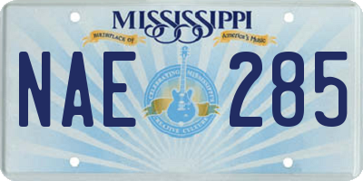 MS license plate NAE285