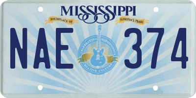 MS license plate NAE374