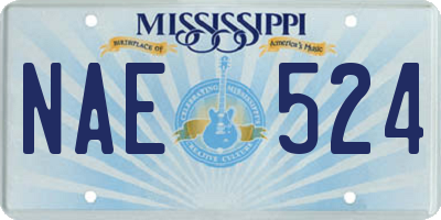 MS license plate NAE524