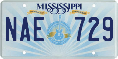 MS license plate NAE729