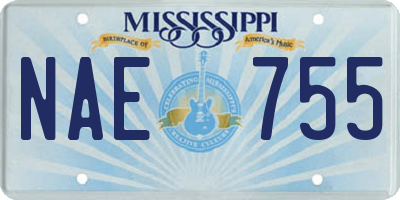 MS license plate NAE755