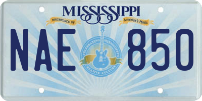 MS license plate NAE850
