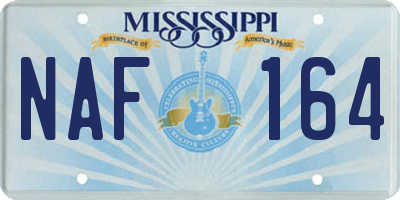 MS license plate NAF164