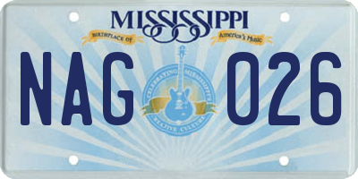 MS license plate NAG026