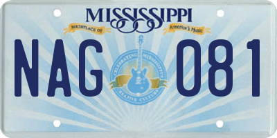 MS license plate NAG081