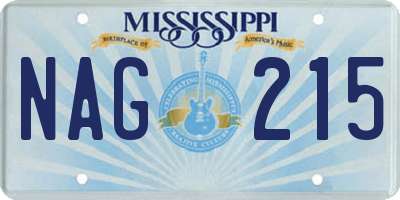 MS license plate NAG215