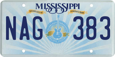 MS license plate NAG383