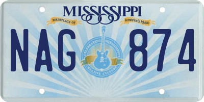 MS license plate NAG874