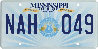 MS license plate NAH049