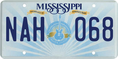 MS license plate NAH068