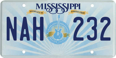 MS license plate NAH232
