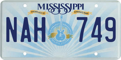 MS license plate NAH749