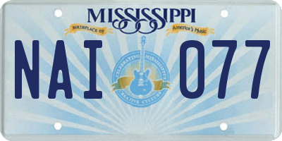 MS license plate NAI077